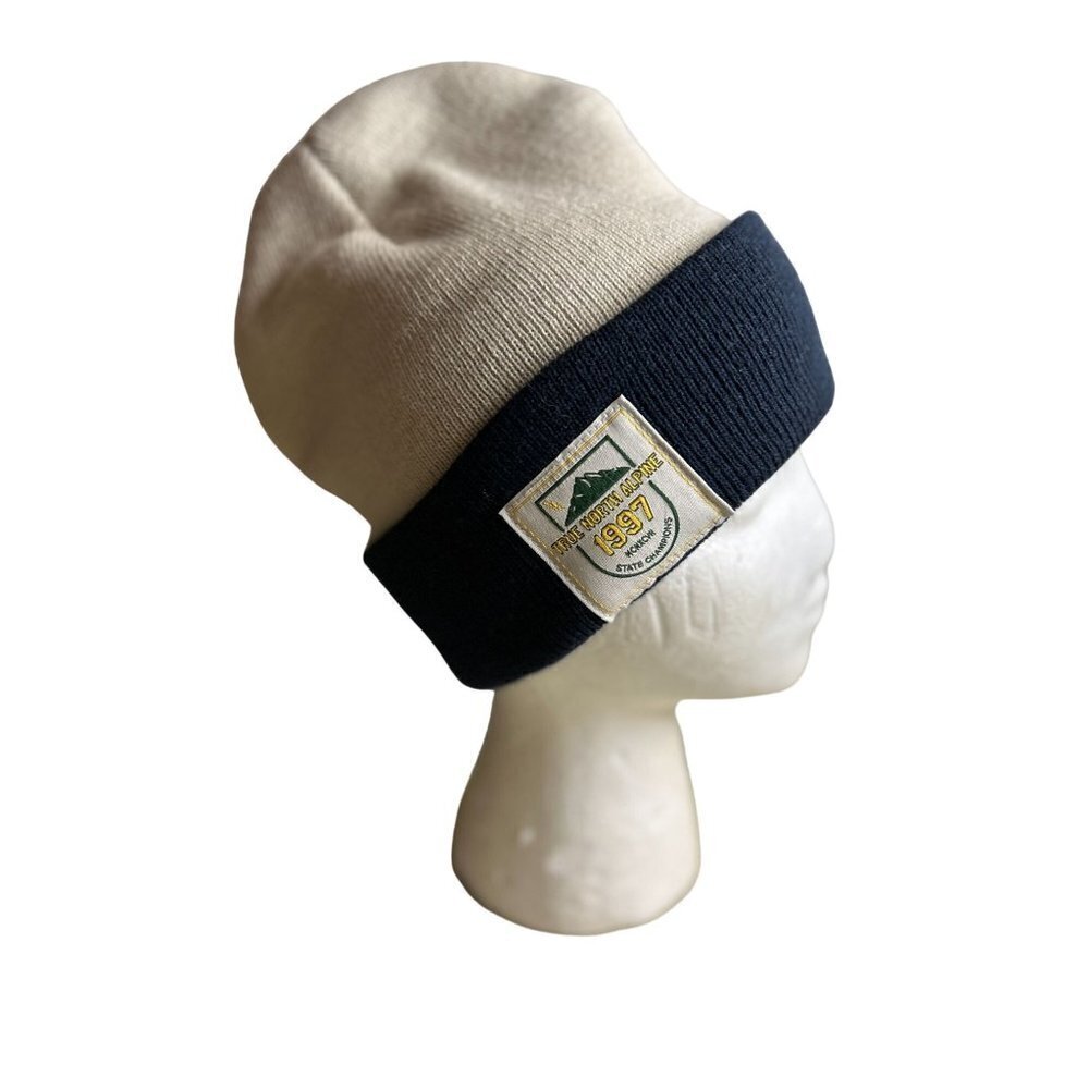 NEW! TNA Beanie Hat Blue Off-White Size Small